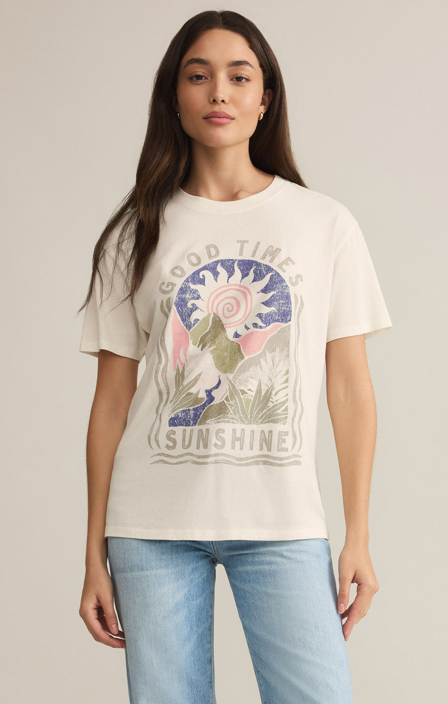 Z-Supply Sunshine Boyfriend Tee - SEA SALT - Sun Diego Boardshop