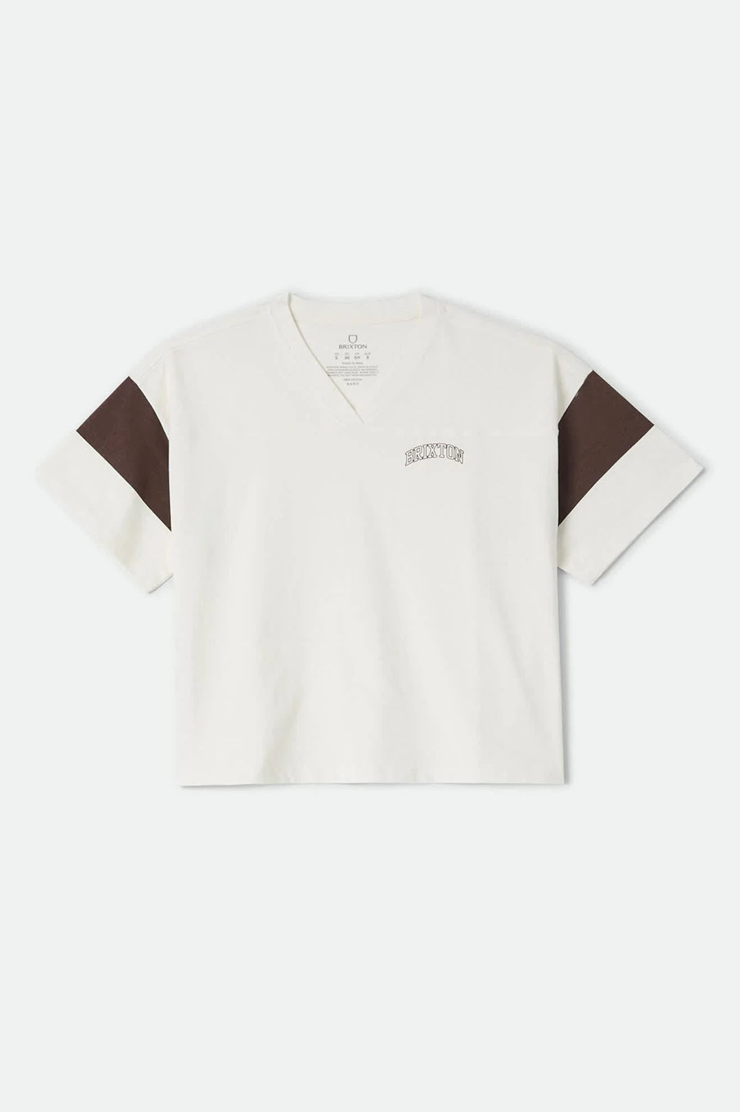 Brixton Women's Boxy Cropped Football T-Shirt - Off White - Sun Diego Boardshop