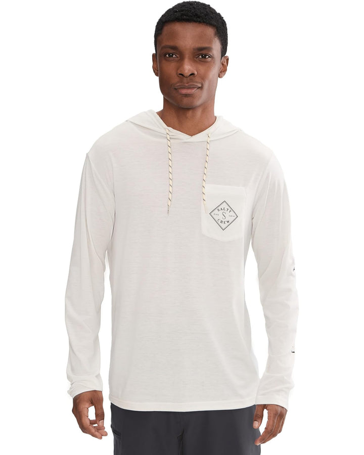 Salty Crew Tippet Pocket Uv Hoodie Sun Shirt - White - Sun Diego Boardshop