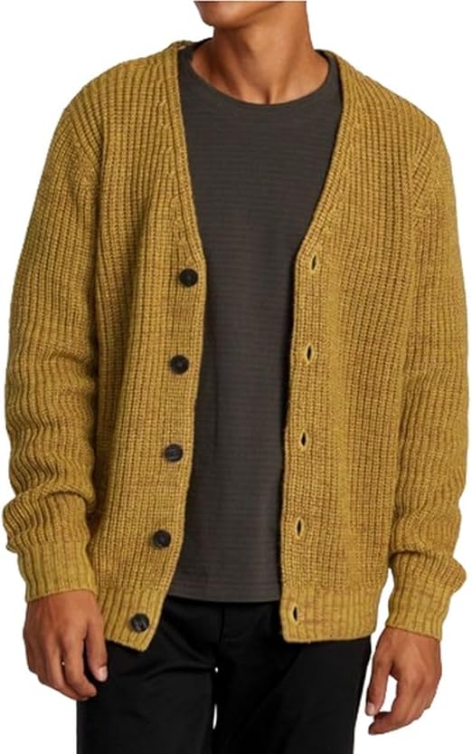 RVCA VACANCY CARDIGAN - OCHRE - Sun Diego Boardshop