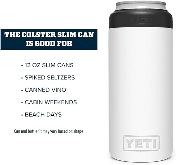 YETI Slim Can Cooler - White