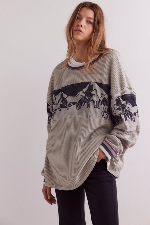 Free People Juniper pullover light tan outlet womens oversized large/Xlarge excellent