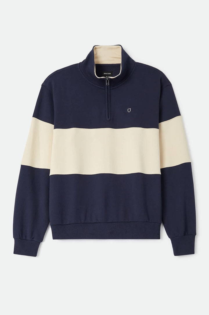 Brixton Men's Danville Quarter Zip Fleece - Navy/Whitecap - Sun Diego Boardshop