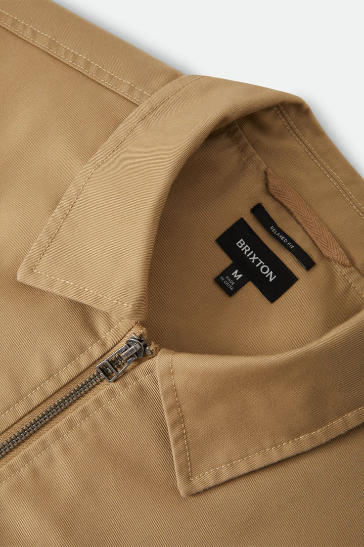 Brixton Men's Trademark Lightweight Garage Zip Jacket - British Khaki - Sun Diego Boardshop