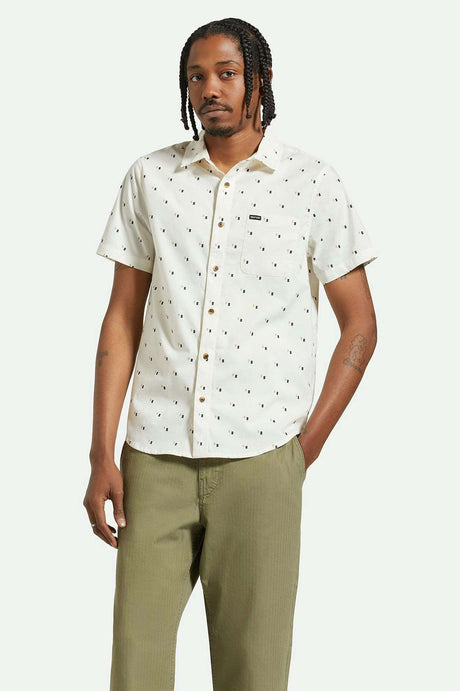 Brixton Charter Print S/S Woven Shirt - OFF WHITE/TIPPING SQUARE - Sun Diego Boardshop