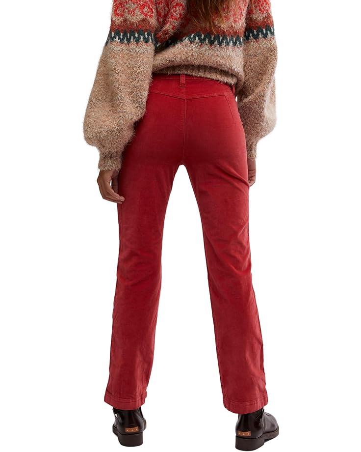 Free People High Time Velvet Kick Flare Pants - RED DAHLIA - Sun Diego Boardshop