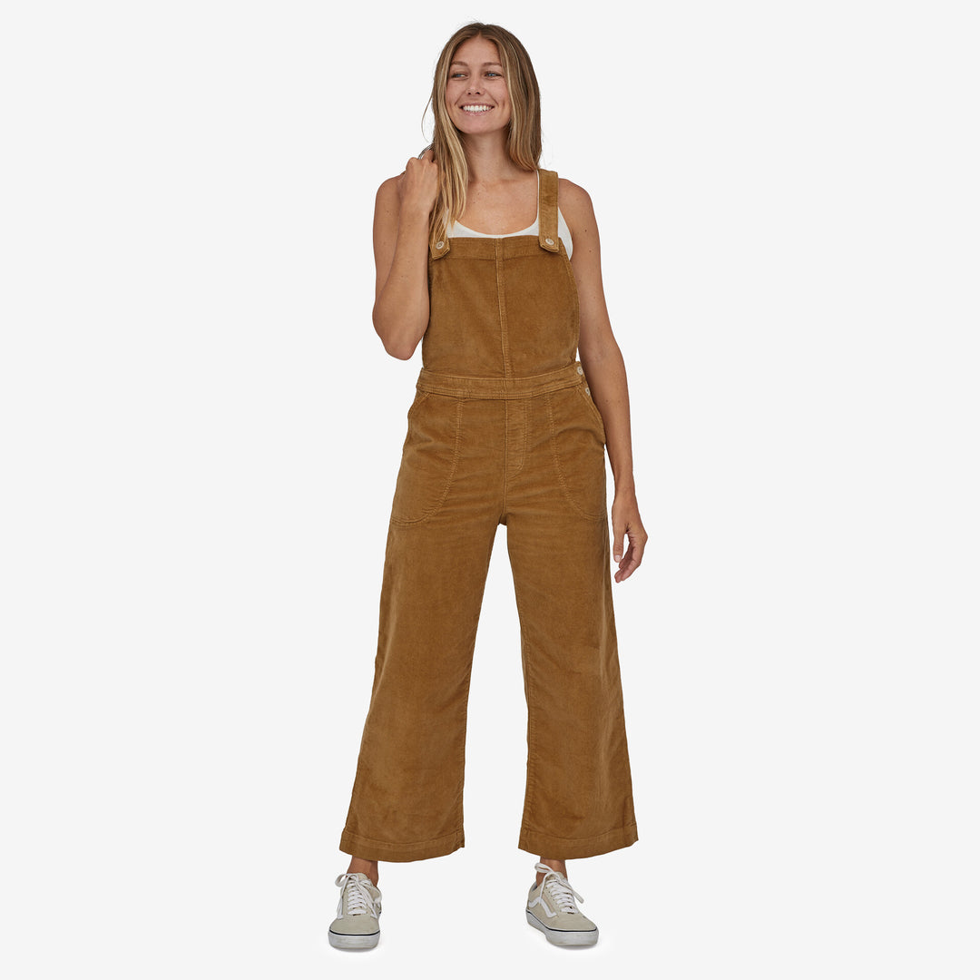 Patagonia Women's Stand Up Cropped Corduroy Overalls - NEST BROWN - Sun Diego Boardshop