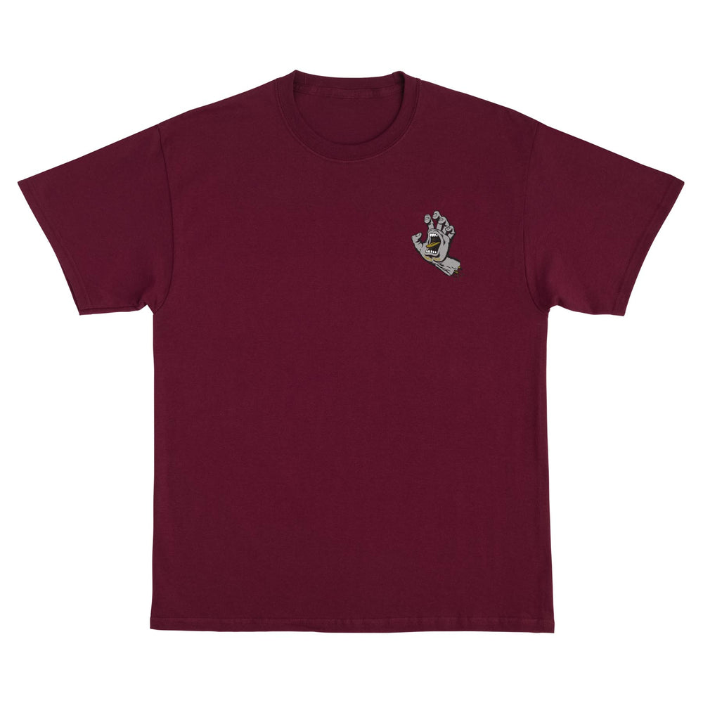 Santa Cruz Screaming Hand Mens T-Shirt - MAROON W/GREY/GOLD - Sun Diego Boardshop