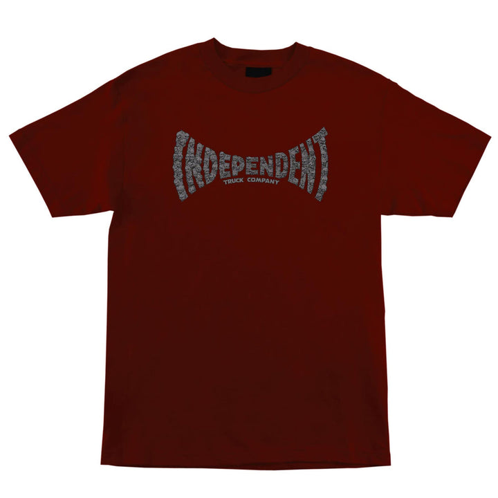 Independent Skull Span Mens Independent T-Shirt - BURGUNDY - Sun Diego Boardshop