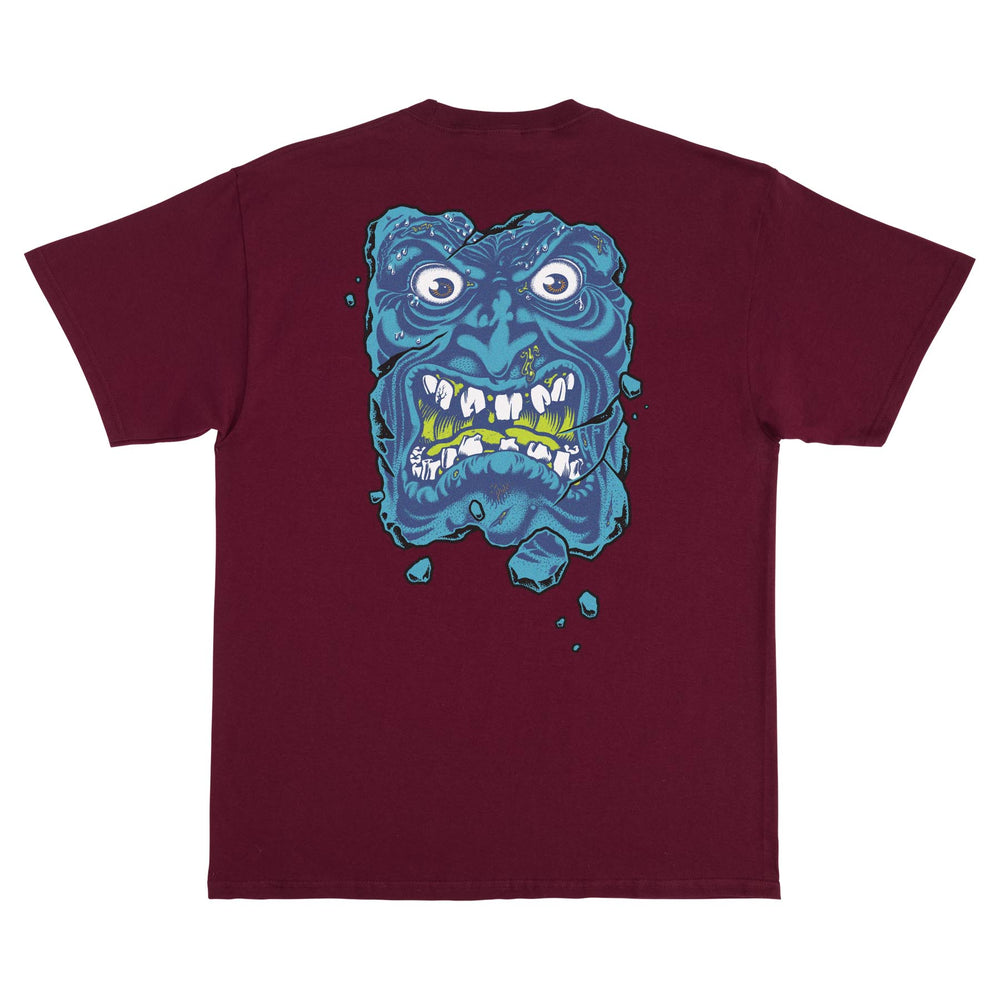 Santa Cruz Roskopp Destruct Face Mens T-Shirt - MAROON - Sun Diego Boardshop