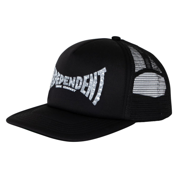 Independent Skull Span Independent Trucker Hat - BLACK - Sun Diego Boardshop