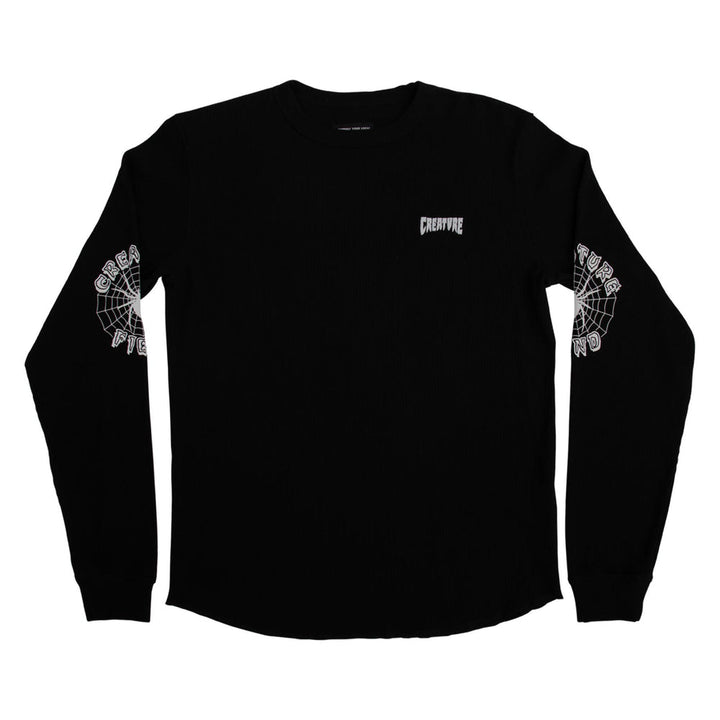 Creature Skateboards Web Waffle Thermal Creature Longsleeve T-Shirt - BLACK - Sun Diego Boardshop