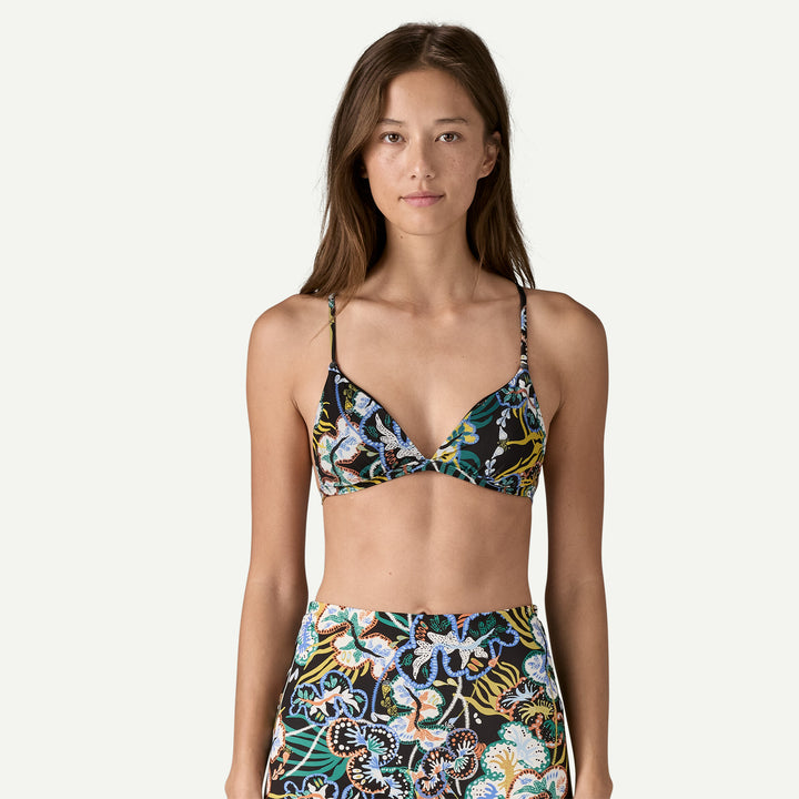 Patagonia Women's Cross Shore Triangle Bikini Top - UNDERSEA BLACK - Sun Diego Boardshop