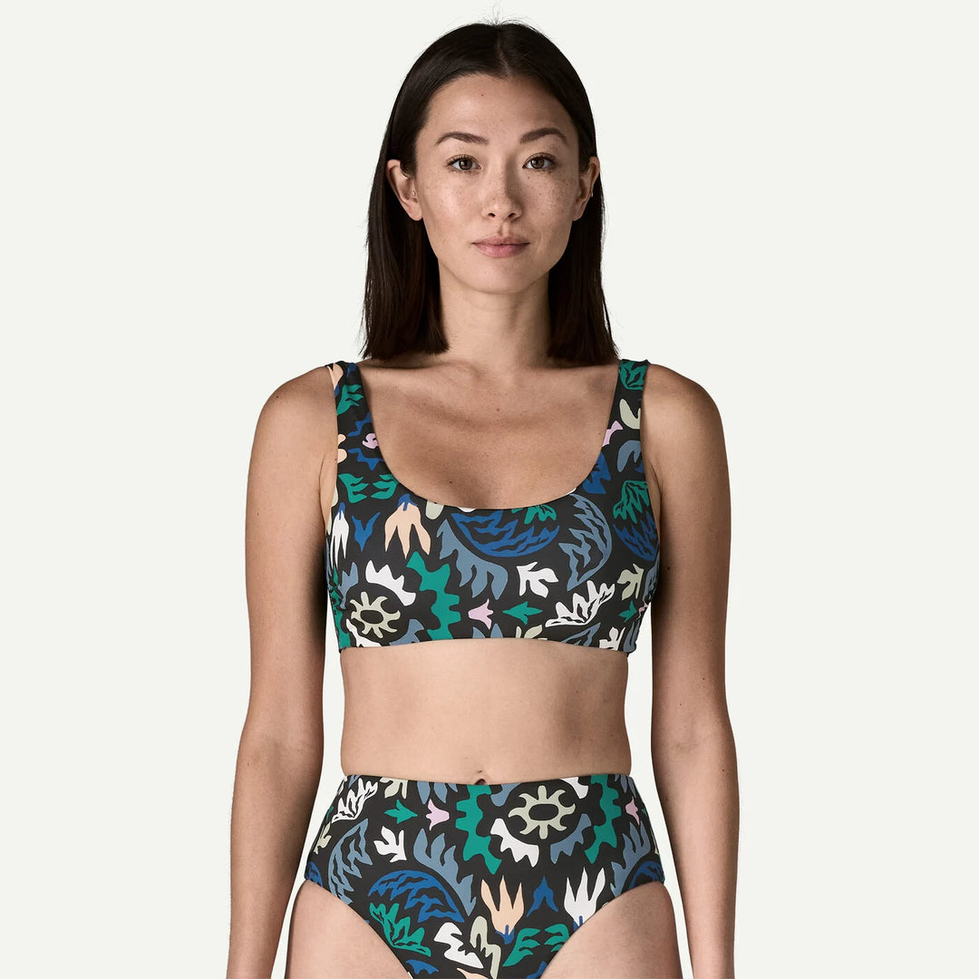 Patagonia Wave For It Bikini Top - Kaleido Bloom: Black - Sun Diego Boardshop