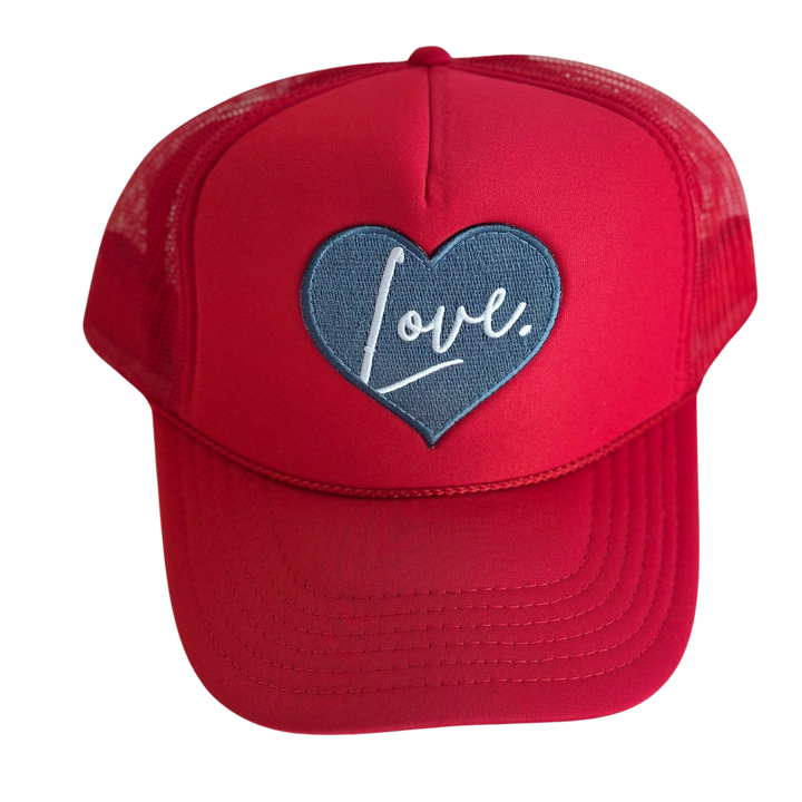 Local Beach Love Patch Trucker Hat - RED - Sun Diego Boardshop