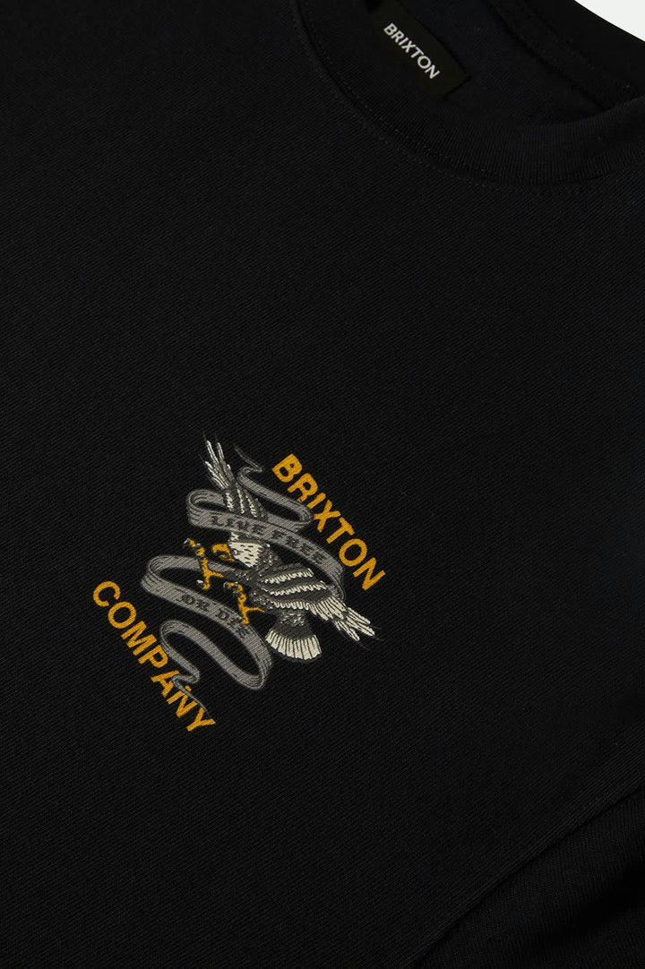 Brixton Live Free Heavyweight Relaxed T-Shirt - Black Classic Wash - Sun Diego Boardshop