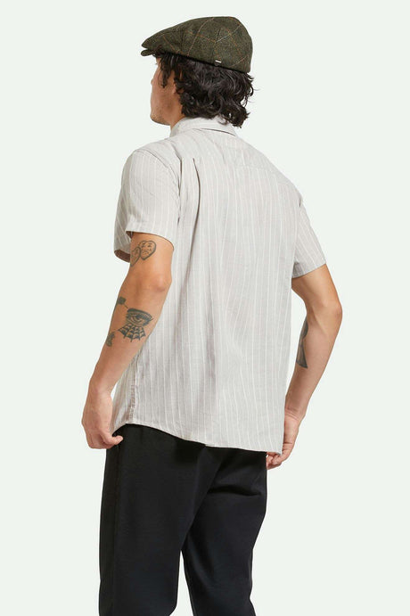 Brixton Charter Stripe S/S Woven Shirt - OFF WHITE/CINDER GREY - Sun Diego Boardshop