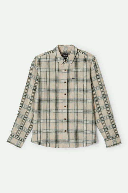 Brixton Charter Linen Blend L/S Shirt - OFF WHITE - Sun Diego Boardshop