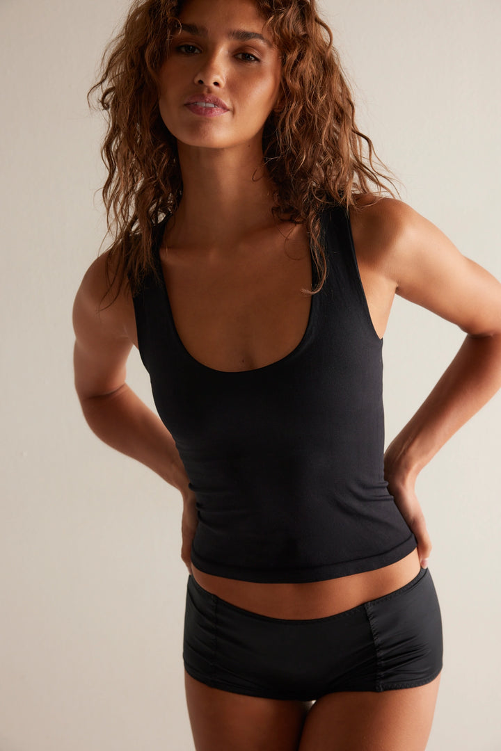 Free People Women's Clean Lines Muscle Cami - Black - Sun Diego Boardshop