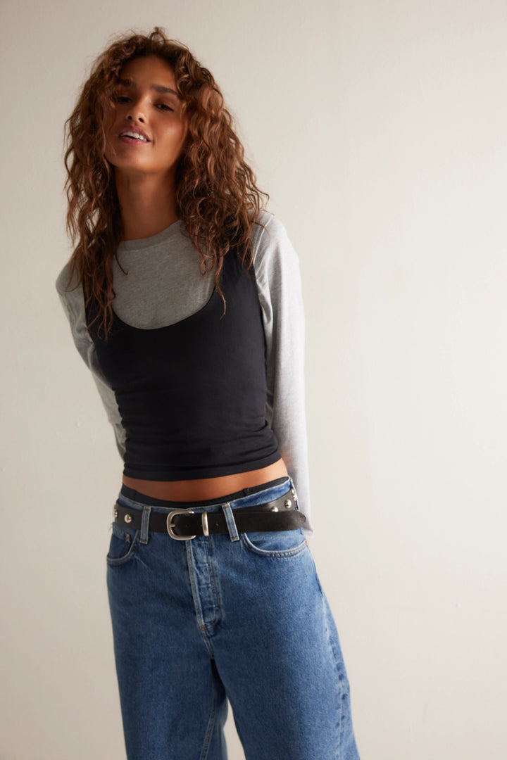 Free People Women's Clean Lines Muscle Cami - Black - Sun Diego Boardshop