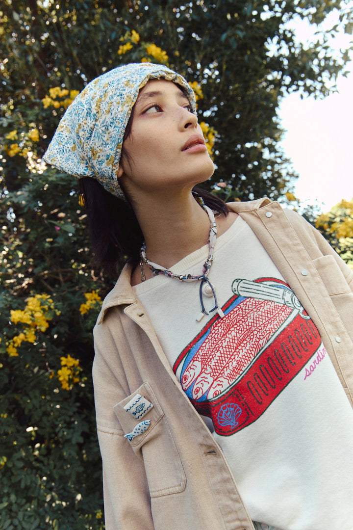 Free People Women's Graphic Camden Pullover - Sardine Combo - Sun Diego Boardshop