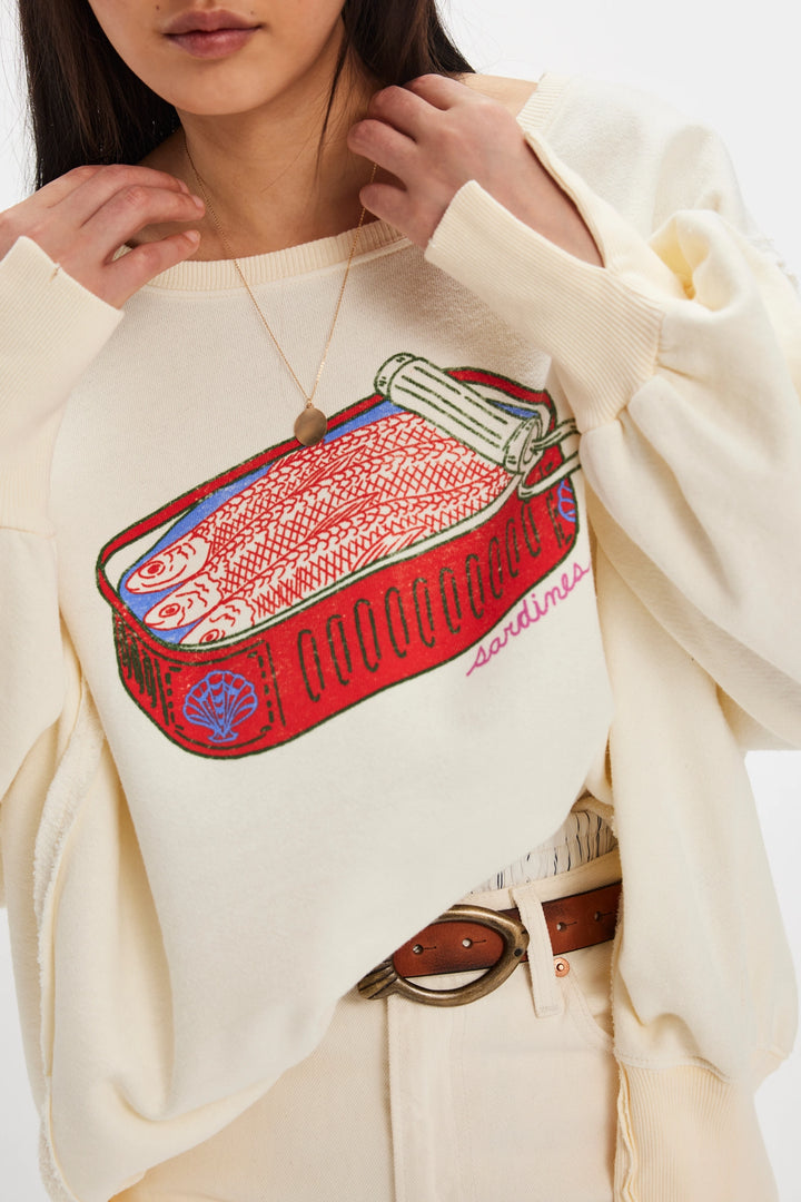 Free People Women's Graphic Camden Pullover - Sardine Combo - Sun Diego Boardshop