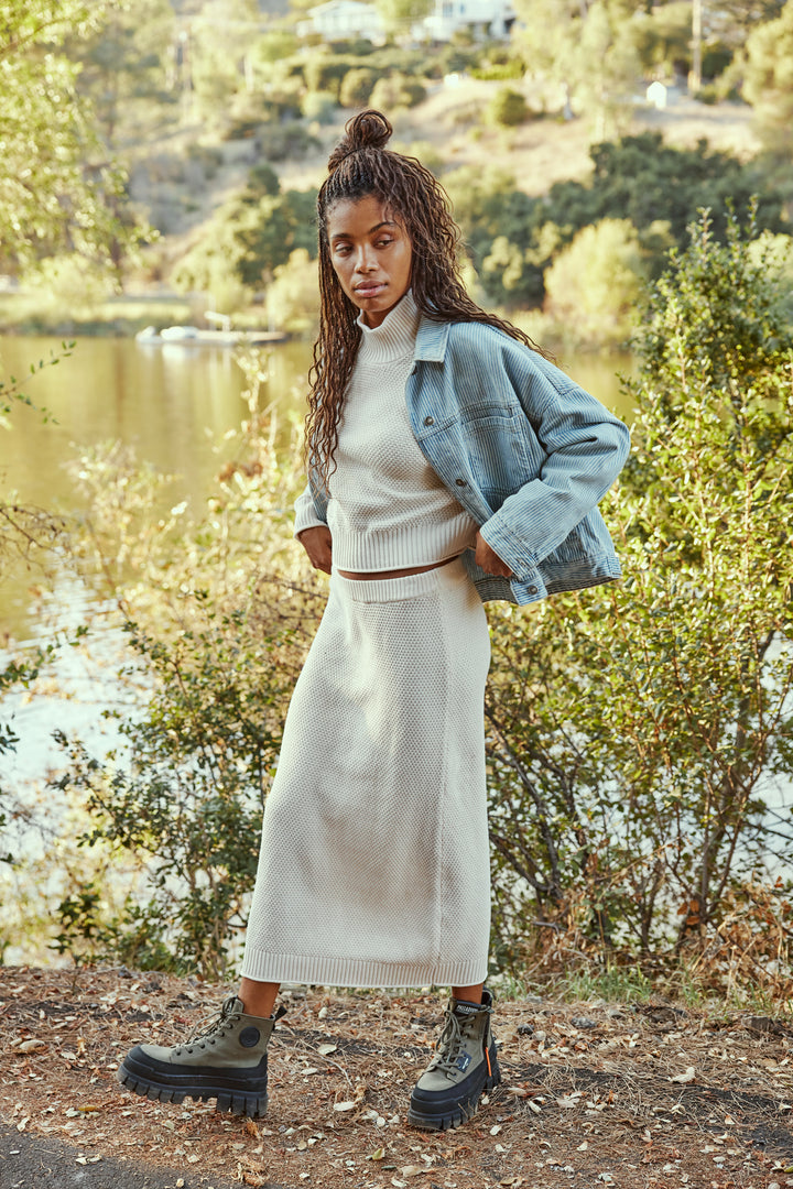 Free People Women's Hailee Sweater Skirt Set - Powder Sand - Sun Diego Boardshop
