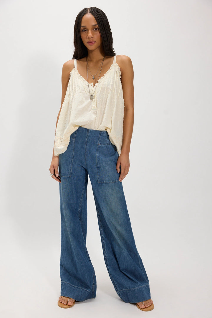Free People Women's Breezy Denim Pull-On Jeans - Cobalt - Sun Diego Boardshop