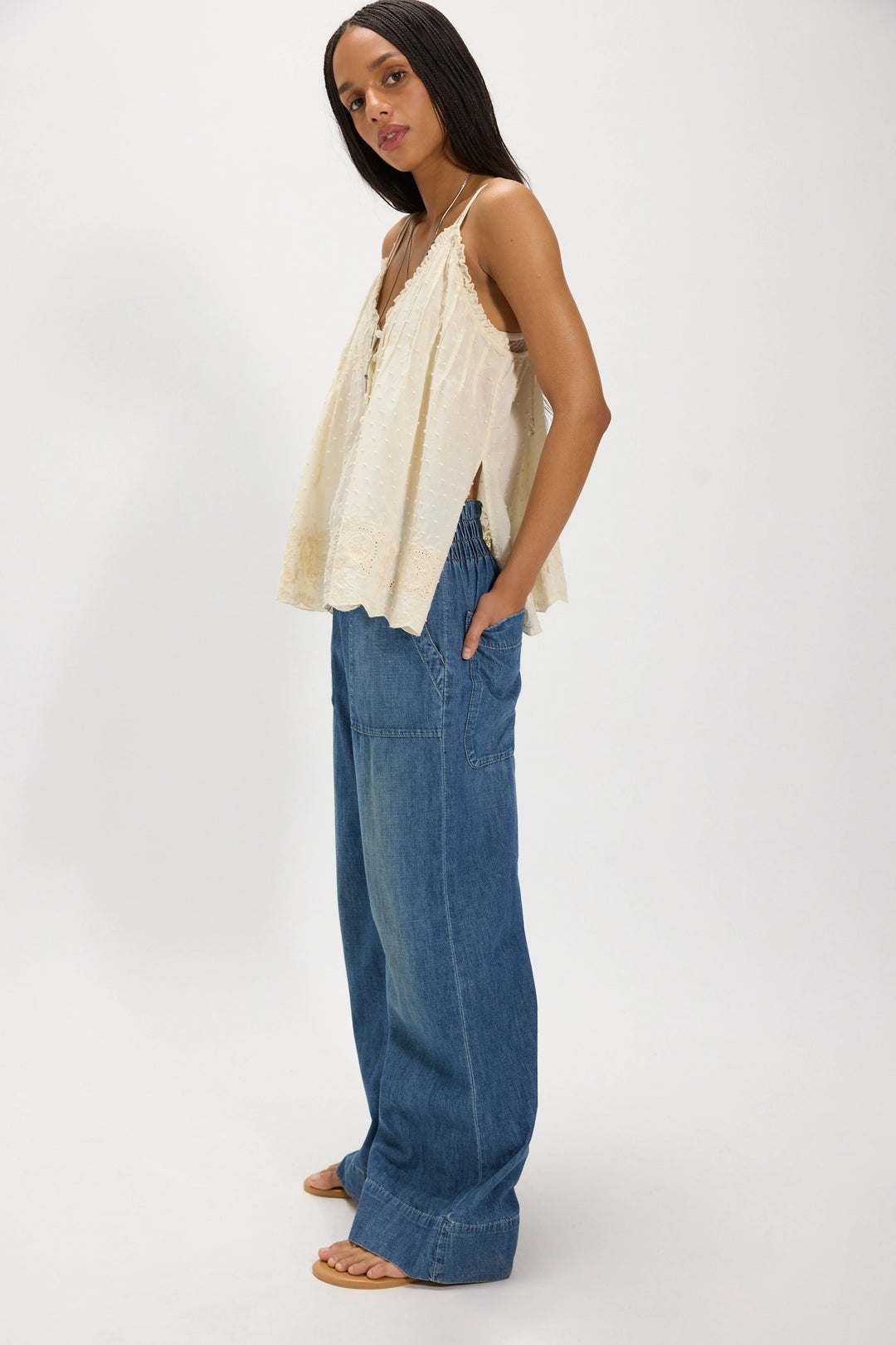 Free People Women's Breezy Denim Pull-On Jeans - Cobalt - Sun Diego Boardshop