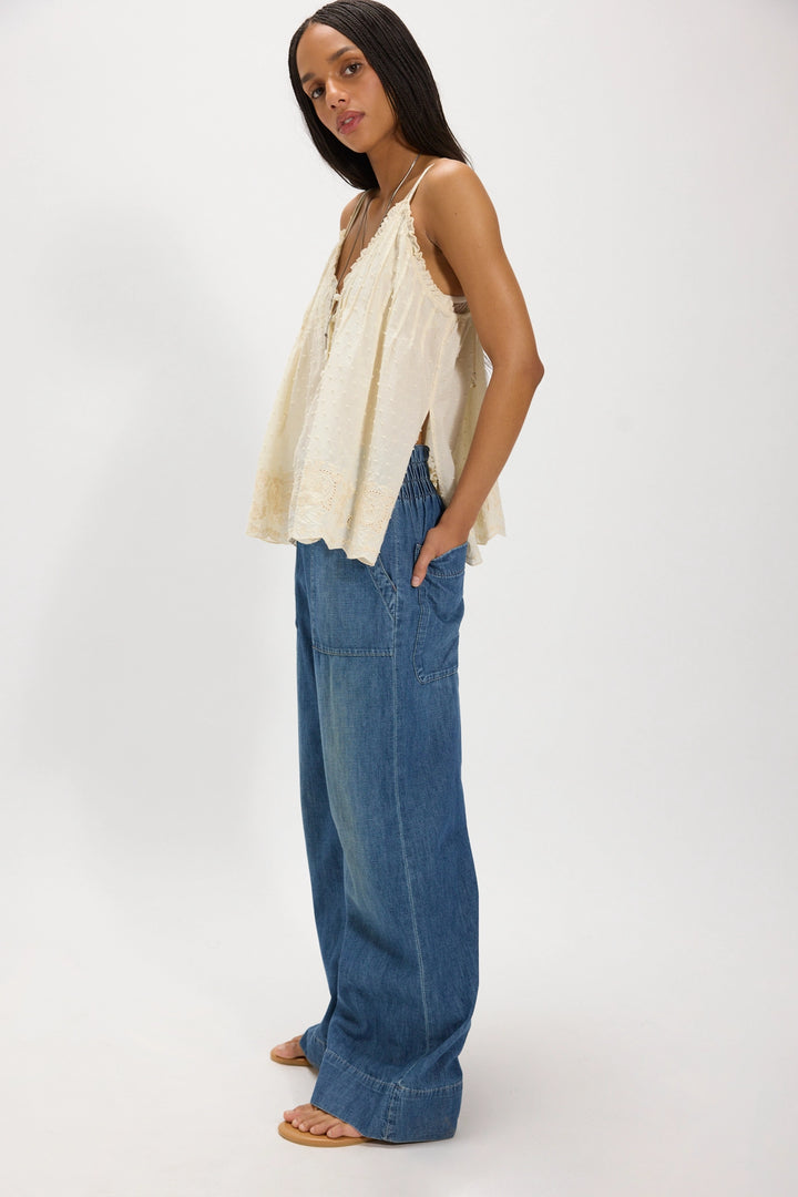 Free People Women's Breezy Denim Pull-On Jeans - Cobalt - Sun Diego Boardshop