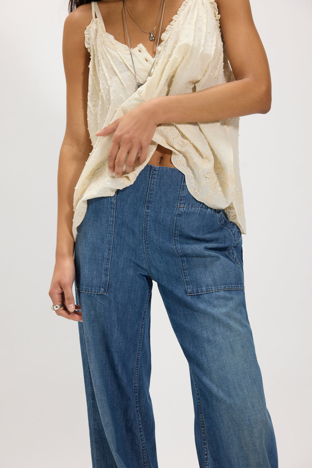 Free People Women's Breezy Denim Pull-On Jeans - Cobalt - Sun Diego Boardshop