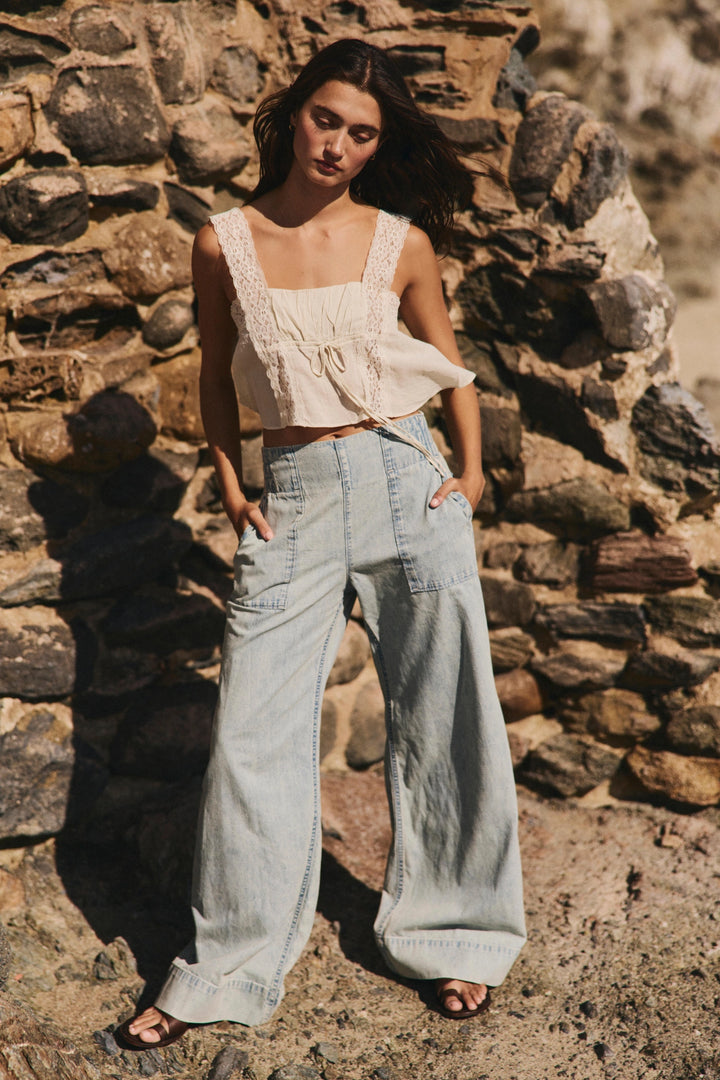 Free People Women's Breezy Denim Pull-On Jeans - Dusk - Sun Diego Boardshop