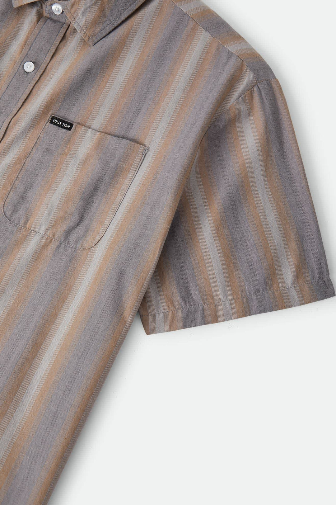 Brixton Men's Cru Shirt - Charcoal Shadow Stripe - Sun Diego Boardshop