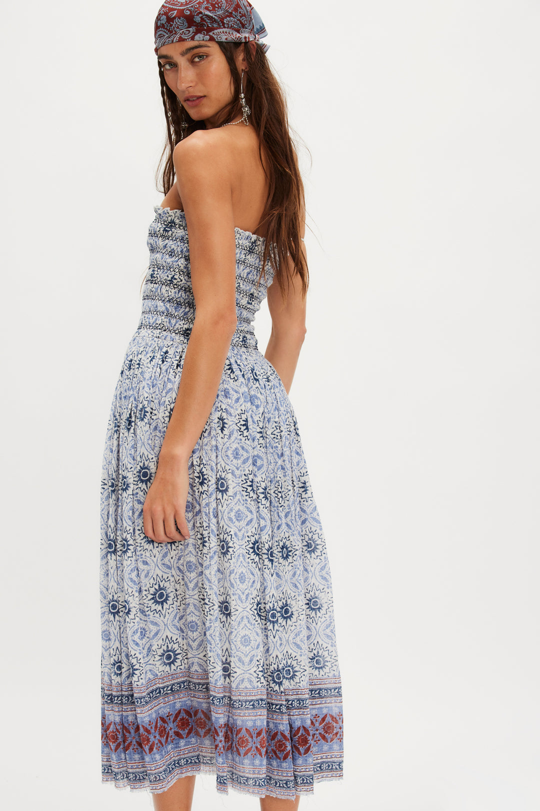 Free People Women's FP One Ravenna Printed Convertible Maxi Skirt - Bluebird Combo - Sun Diego Boardshop