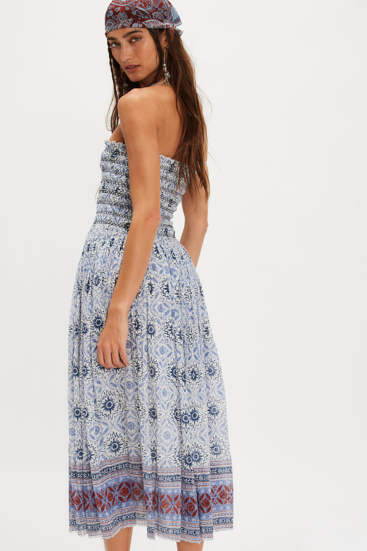 Free People Women's FP One Ravenna Printed Convertible Maxi Skirt - Bluebird Combo - Sun Diego Boardshop