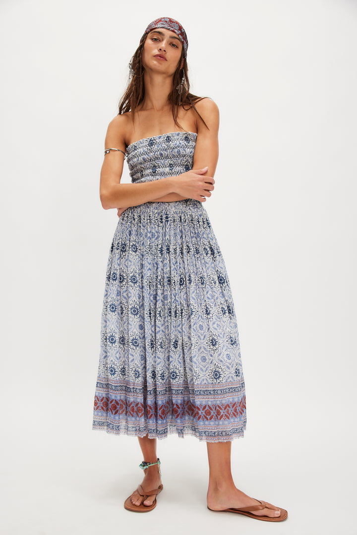 Free People Women's FP One Ravenna Printed Convertible Maxi Skirt - Bluebird Combo - Sun Diego Boardshop