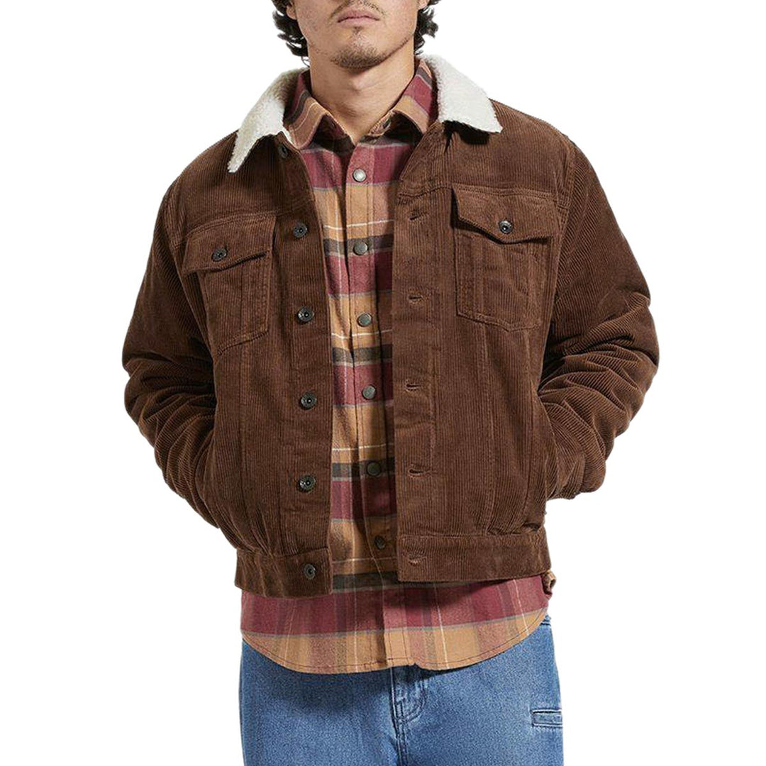 Brixton Cable Sherpa Lined Trucker Jacket - PINECONE BROWN - Sun Diego Boardshop