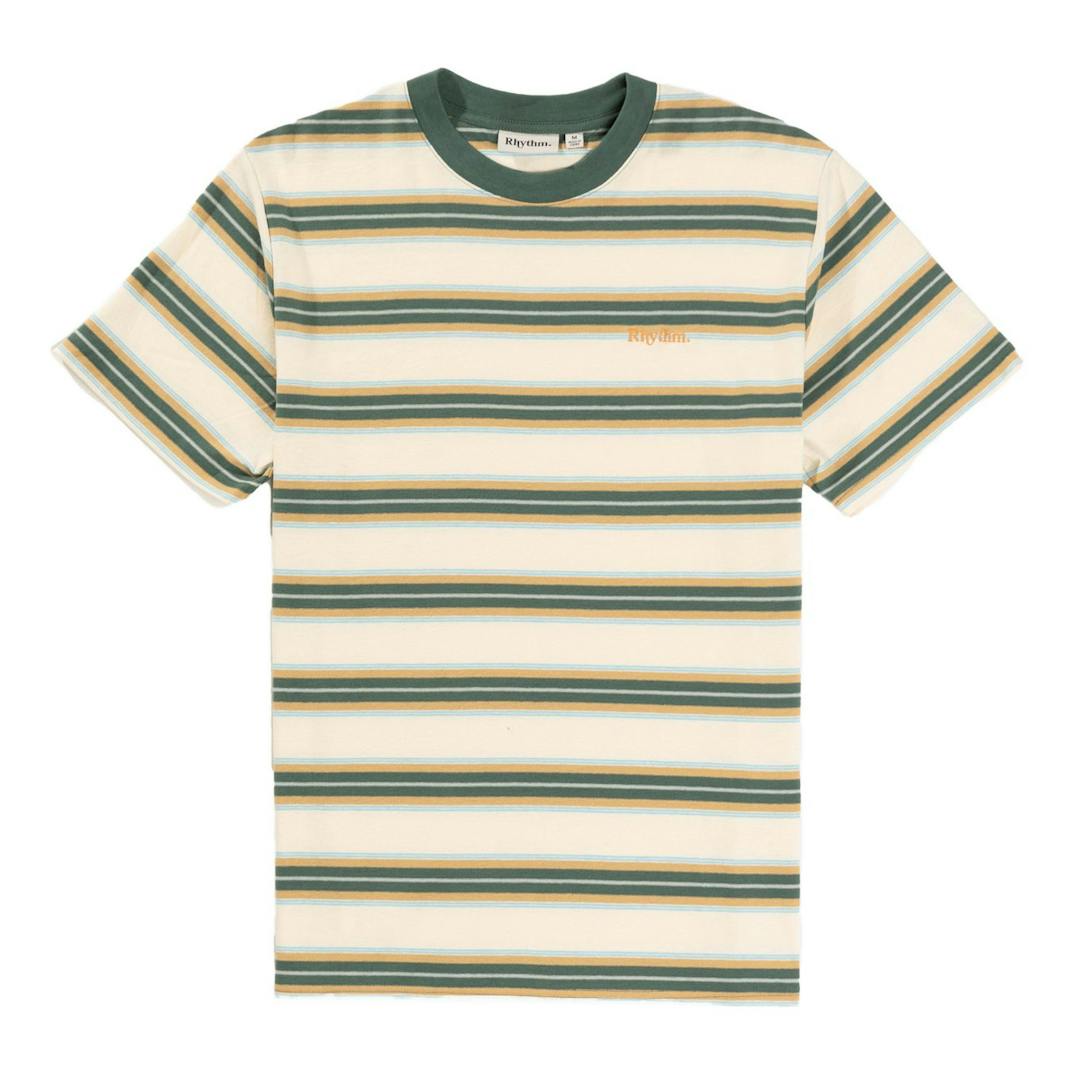 Rhythm Everyday Stripe Short Sleeve T-Shirt - Vintage Green - Sun Diego Boardshop