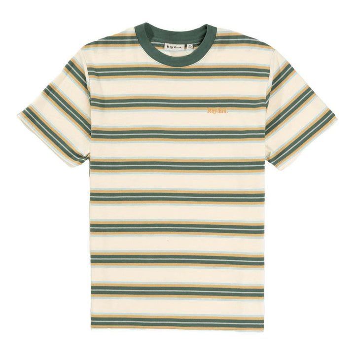 Rhythm Everyday Stripe Short Sleeve T-Shirt - Vintage Green - Sun Diego Boardshop