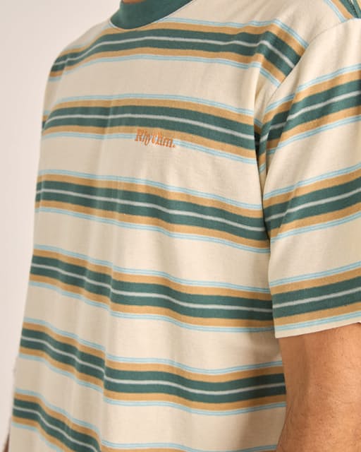 Rhythm Everyday Stripe Short Sleeve T-Shirt - Vintage Green - Sun Diego Boardshop