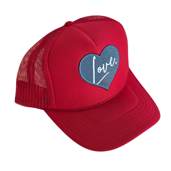 Local Beach Love Patch Trucker Hat - RED - Sun Diego Boardshop