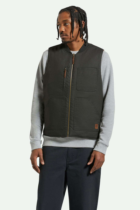 Brixton Builders Abraham Reversible Vest - WASHED BLACK RUST ORANGE - Sun Diego Boardshop