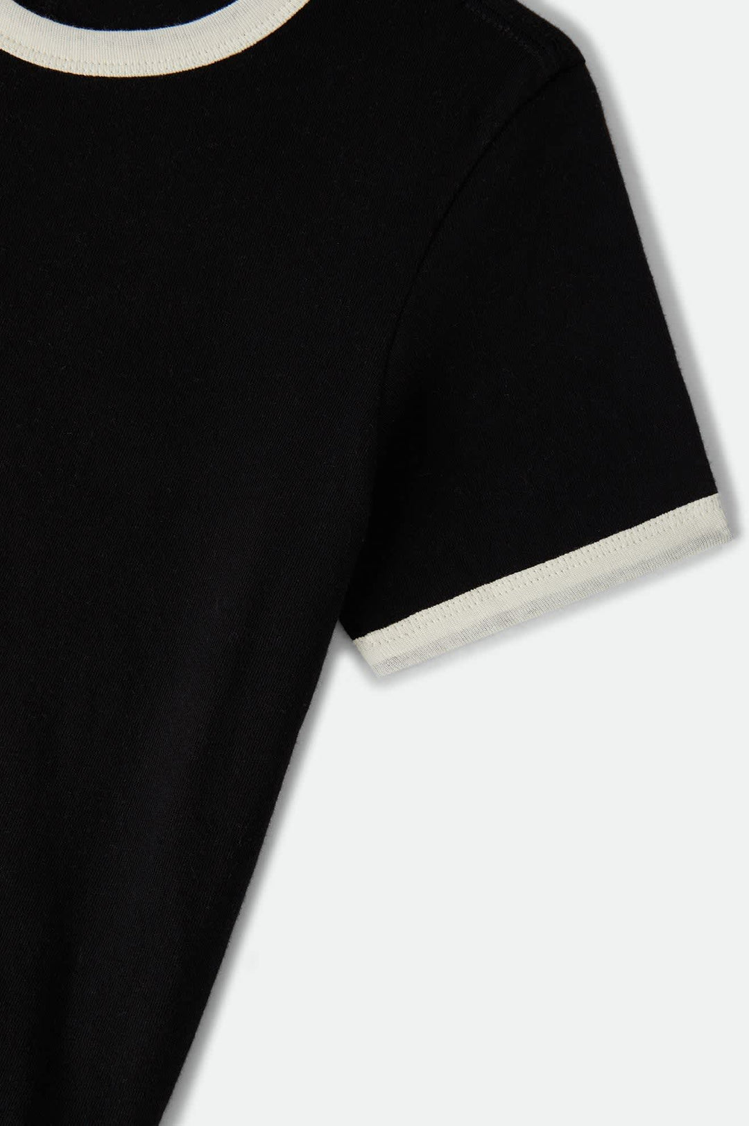 Brixton Women's Carefree Organic Garment Dye Ringer T-Shirt - Black/Off White - Sun Diego Boardshop