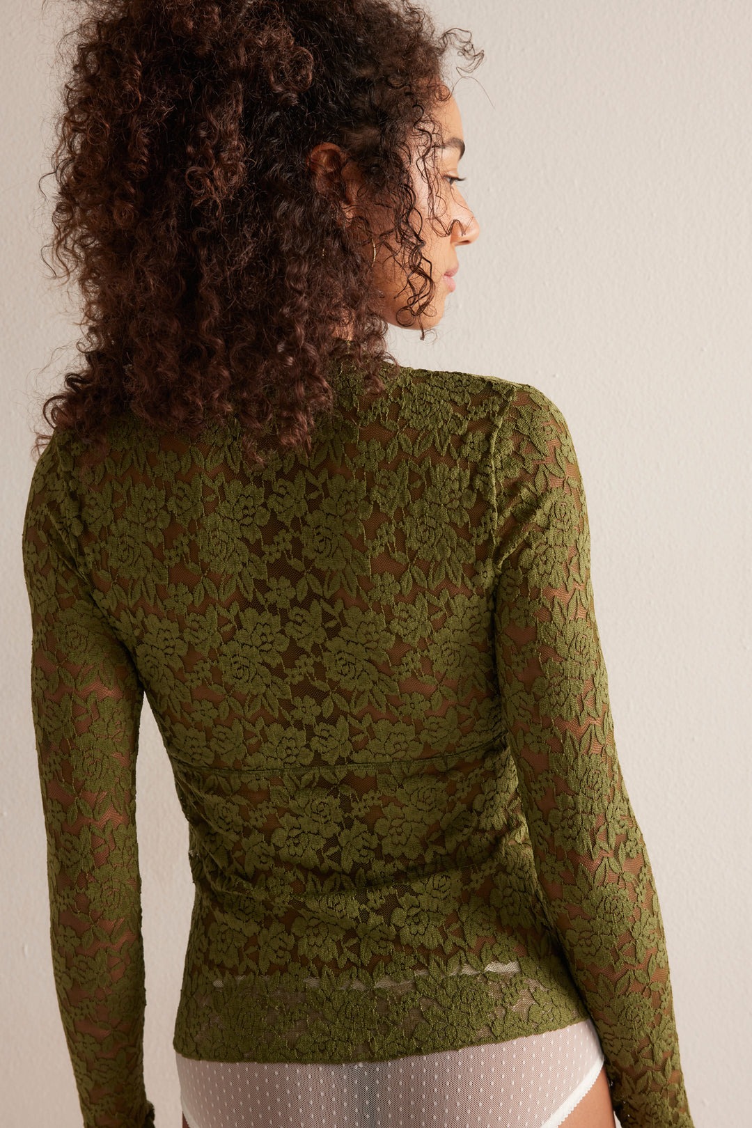 Free People Women's All Day Lace Long Sleeve - Terrarium - Sun Diego Boardshop