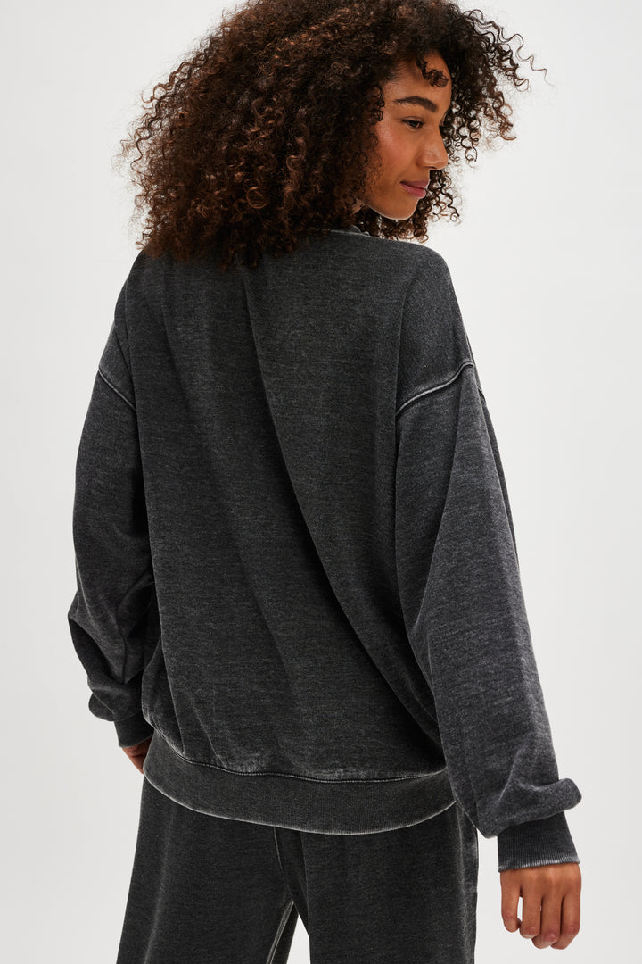 Free People Women's Slow It Down Pullover - Black - Sun Diego Boardshop