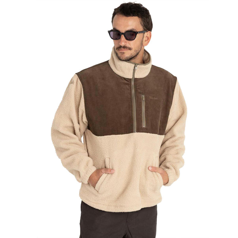 Rhythm Dune Half Zip Sweatshirt - Tobacco