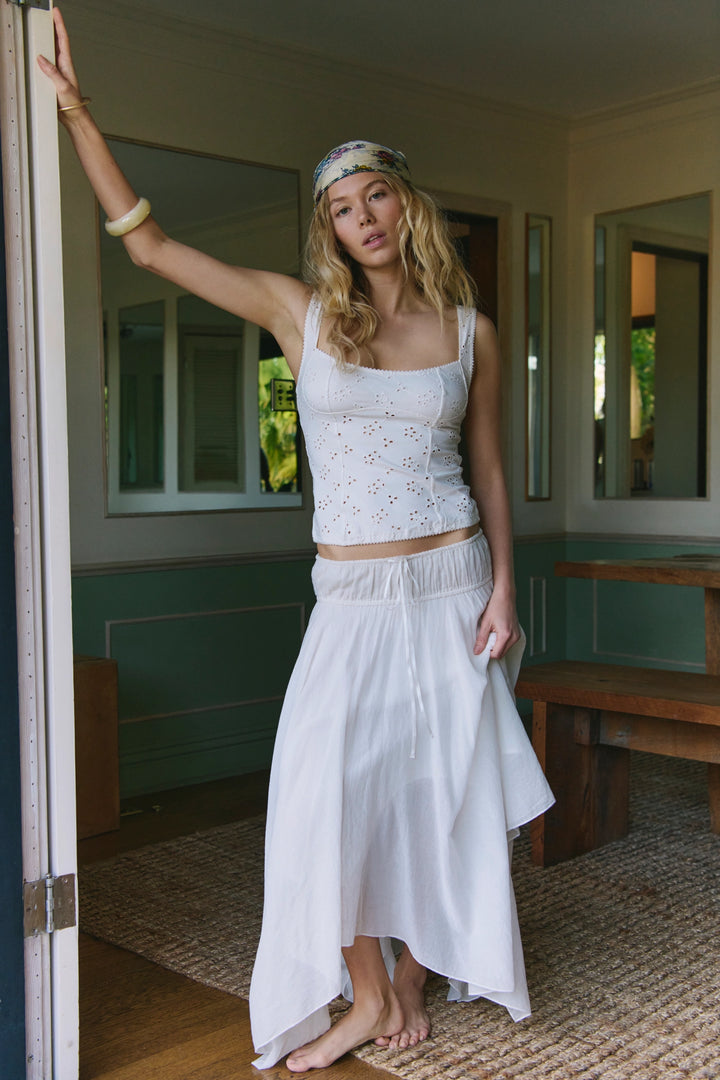 Free People Women's Full Bloom Cotton Eyelet Cami - Ivory - Sun Diego Boardshop