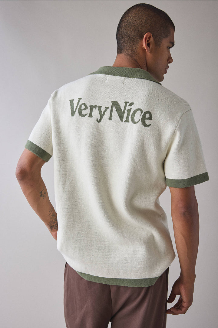 Critical Slide Nice Knit Short Sleeve Polo Sweater - Ecru - Sun Diego Boardshop