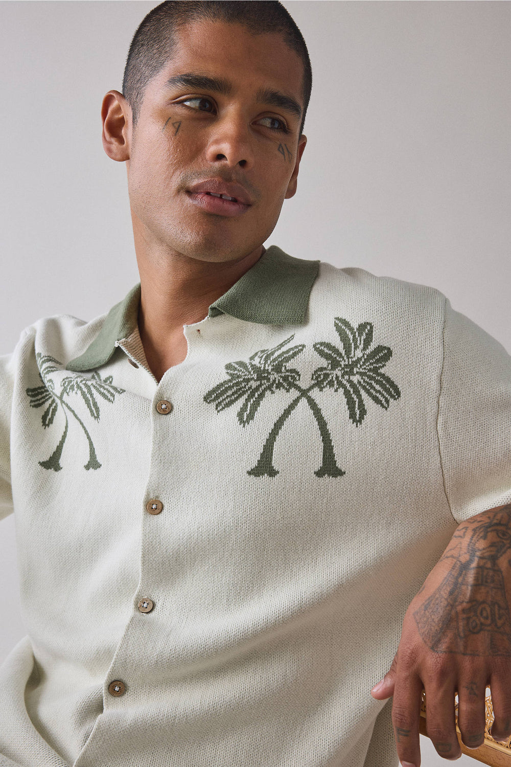 Critical Slide Nice Knit Short Sleeve Polo Sweater - Ecru - Sun Diego Boardshop