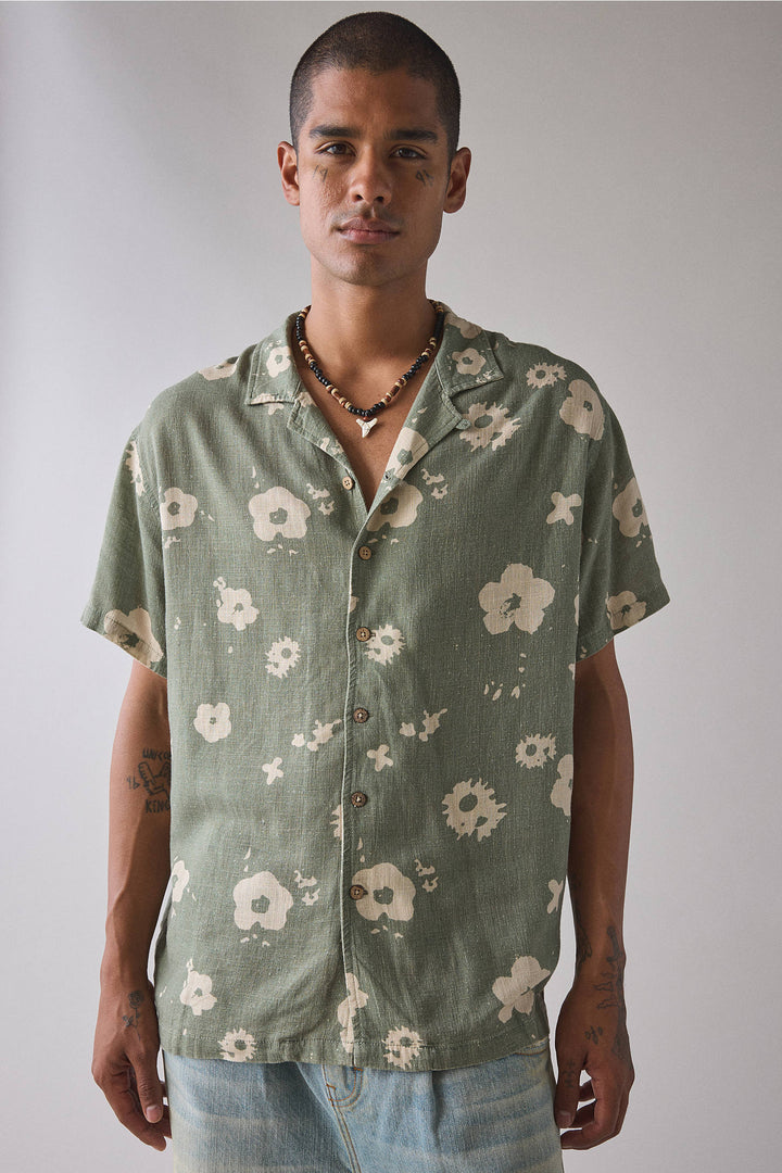 Critical Slide Splatter Resort Shirt - Green - Sun Diego Boardshop